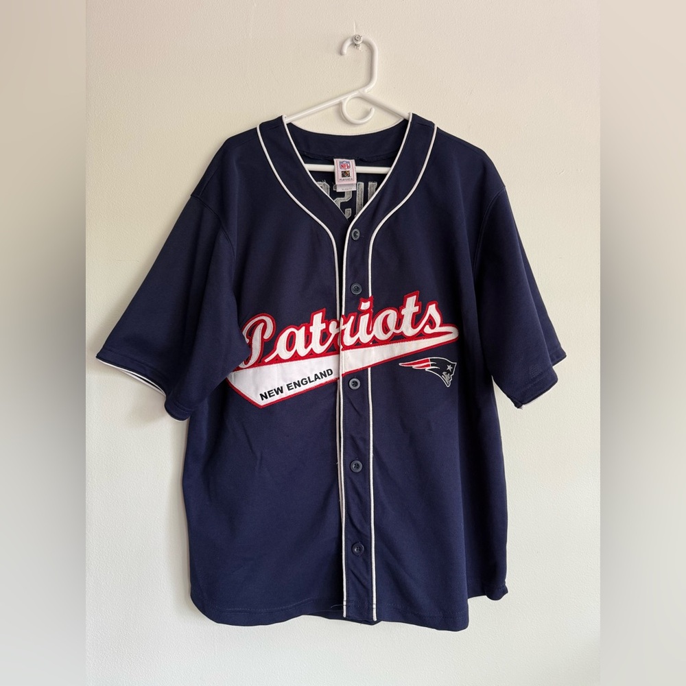 Vintage Reebok New England Patriots Tedy Bruschi #54 Baseball Jersey Stitched XL